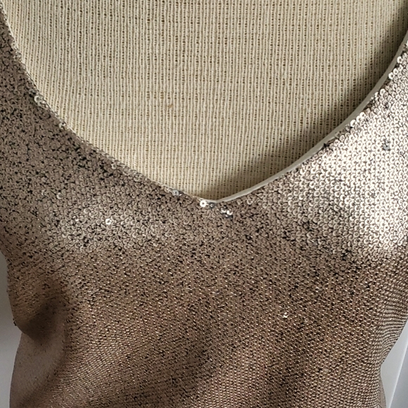 Antique Gold Sequin Tank - Picture 2 of 4